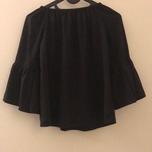 Black Over the Shoulder Top